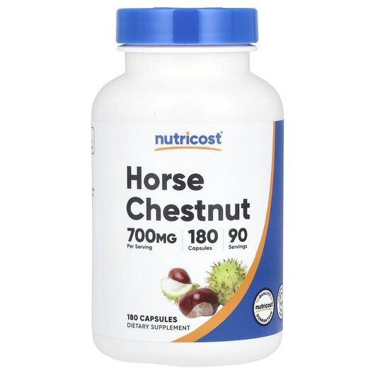 Основное фото товара Nutricost, Конский каштан, Horse Chestnut 700 mg, 180 капсул