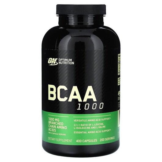 Основне фото товару Optimum Nutrition, BCAA 1000 Caps Mega Size 1000 mg, БЦАА, 400 ка