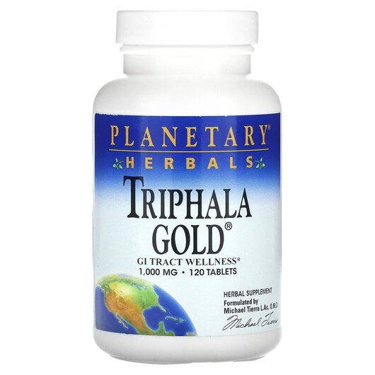 Основне фото товару Triphala Gold GI Tract Wellness 1000, Підтримка кишківника, 120 т