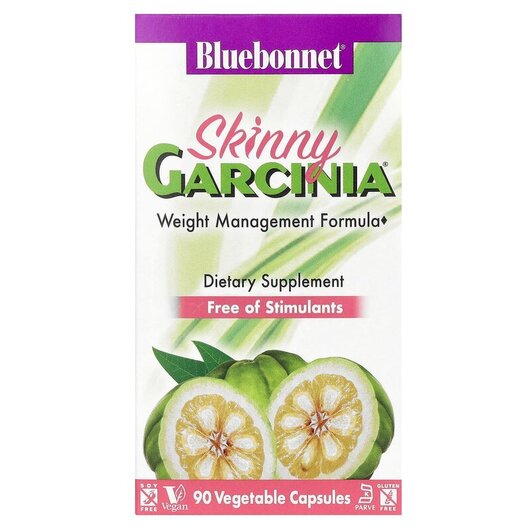 Основне фото товару Skinny Garcinia Weight Management Formula Основне фото товару Bluebonnet Nutrition, Skinny Garcinia, Контроль ваги, 90 капсул