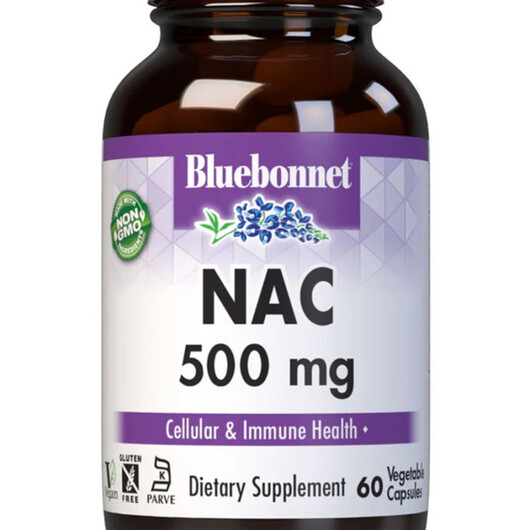 Основне фото товару NAC Основне фото товару Bluebonnet Nutrition, NAC, N-ацетилцистеїн, 60 капсул