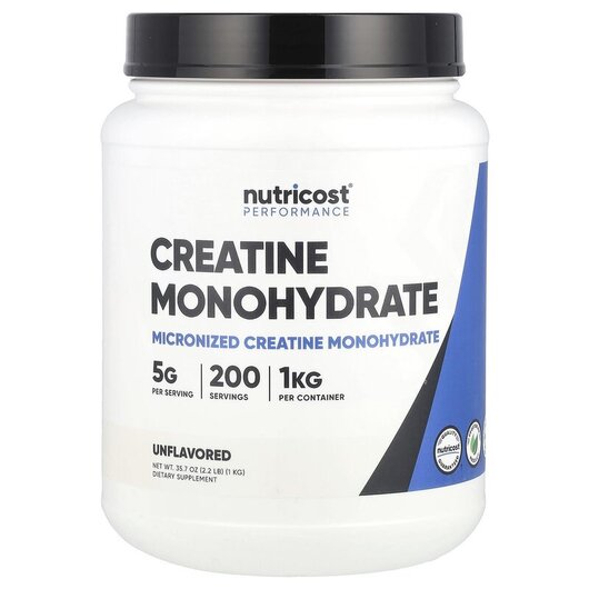 Основное фото товара Nutricost, Креатин, Performance Creatine Monohydrate Unflavored, 