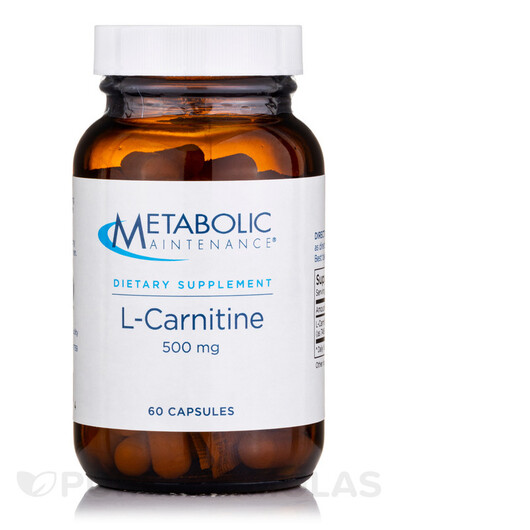 Основное фото товара Metabolic Maintenance, L-Карнитин, L-Carnitine 500 mg, 60 капсул