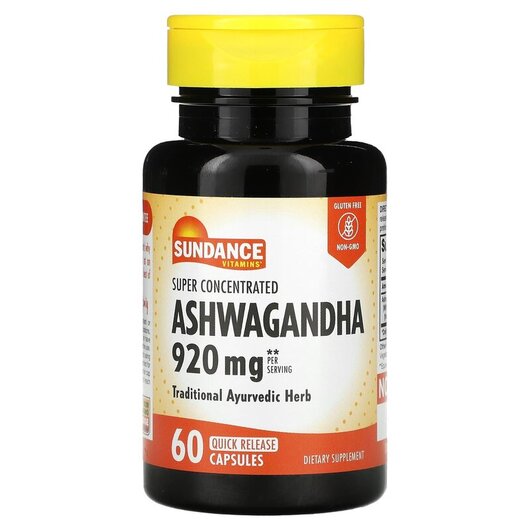 Основное фото товара Super Concentrated Ashwagandha 920 mg Основное фото товара Ашваганда, Super Concentrated Ashwagandha 920 mg, 60 капсул