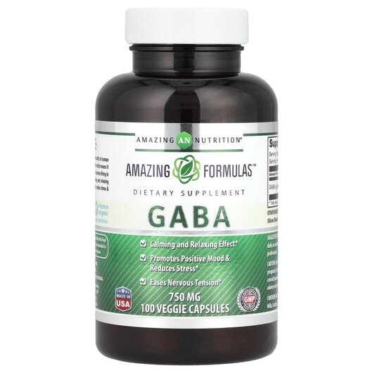 Основне фото товару Gaba 750 mg Основне фото товару Amazing Nutrition, Gaba 750 mg, ГАМК, 100 капсул
