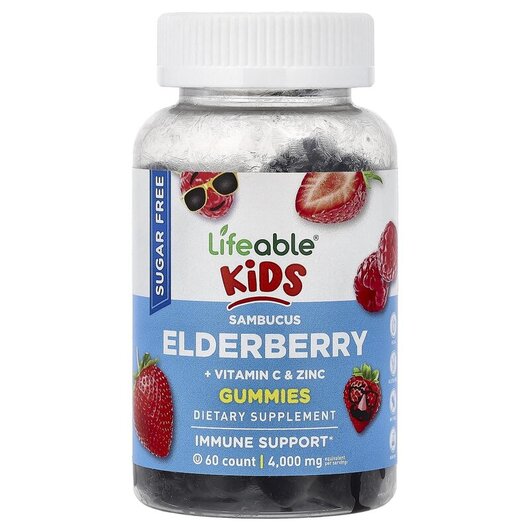 Основное фото товара Kids Sambucus Elderberry + Vitamin C & Zinc, Черная Бузина, 6