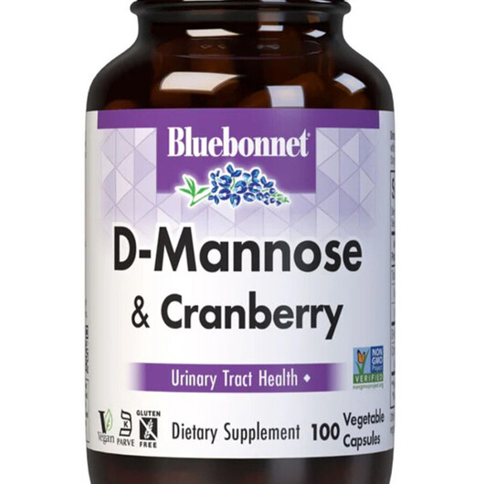 Основне фото товару D-Mannose & Cranberry Основне фото товару Bluebonnet Nutrition, D-Mannose & Cranberry, Д-манноза, 100 к
