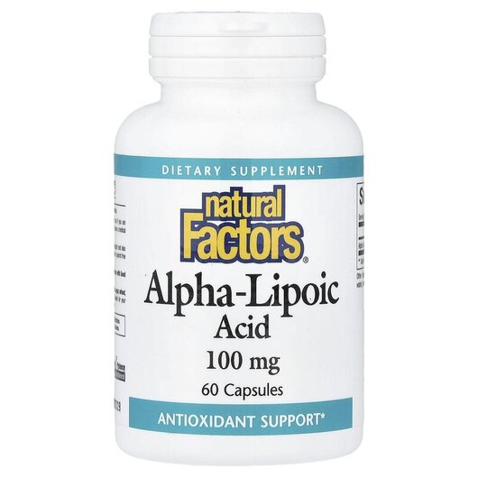 Основное фото товара Alpha-Lipoic Acid 100 mg Основное фото товара Natural Factors, Альфа-липоевая, Alpha-Lipoic Acid 100 mg, 60 кап