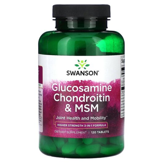 Основне фото товару Glucosamine Chondroitin & MSM Основне фото товару Glucosamine Chondroitin & MSM, Глюкозамін Хондроітин, 120 таб