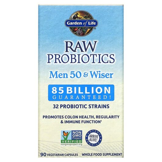 Основное фото товара RAW Probiotics Men 50 & Wiser Основное фото товара Пробиотики для мужчин 50+, RAW Probiotics Men 50 & Wiser, 90