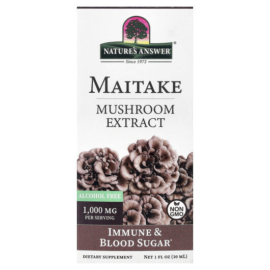 Основне фото товару Maitake Mushroom Extract Alcohol Free Основне фото товару Maitake Mushroom Extract Alcohol Free, Гриби Майтаке, 30 мл