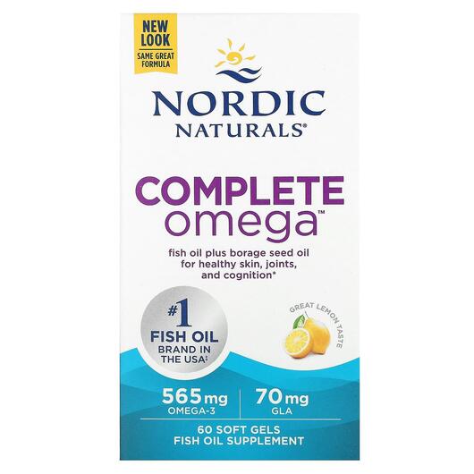 Основное фото товара Complete Omega Lemon 1000 mg Основное фото товара Nordic Naturals, Омега 3, Complete Omega Lemon 1000 mg, 60 капсул