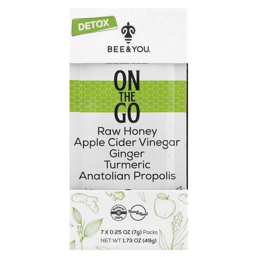 Основне фото товару Bee & You, On The Go Detox 7 Packs, Детокс та очищення, 7 g E