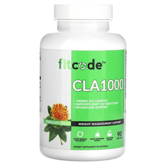 Основное фото товара CLA1000 1000 mg Основное фото товара FitCode, Линолевая кислота, CLA1000 1000 mg, 90 капсул