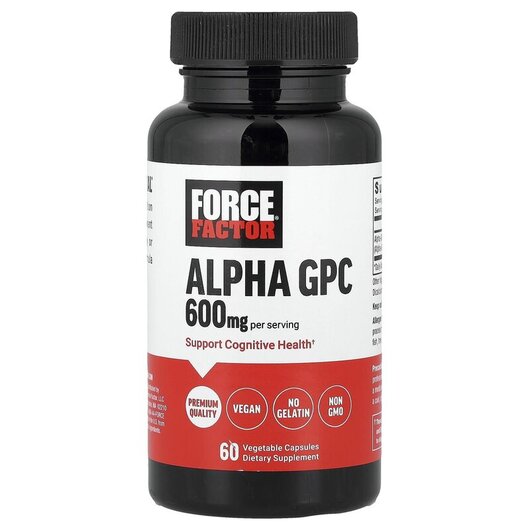 Основное фото товара Force Factor, Альфа-глицерилфосфорилхолин, Alpha GPC 600 mg, 60 к