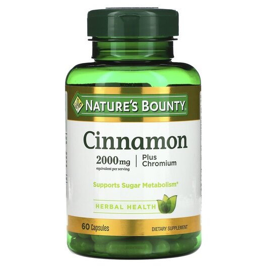 Основне фото товару Cinnamon Plus Chromium 2000 mg, Кориця та Хром, 60 капсул