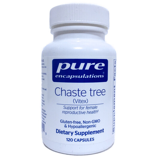 Основне фото товару Chaste Tree Vitex Основне фото товару Pure Encapsulations, Chaste Tree Vitex, Авраамове дерево, 120 кап