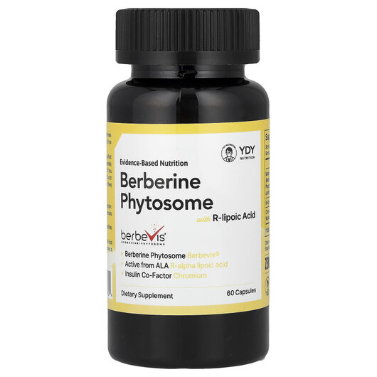 Основне фото товару Berberine Phytosome Основне фото товару YDY, Berberine Phytosome, Берберин, 60 капсул