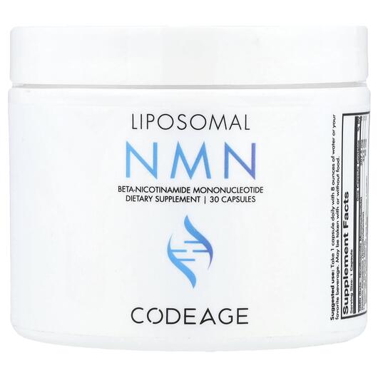 Основне фото товару Liposomal NMN Основне фото товару CodeAge, Liposomal NMN, Нікотинамід мононуклеотид, 30 капсул