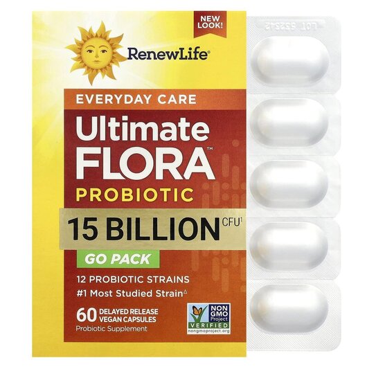 Основное фото товара Everyday Ultimate Flora Probiotic 15 Billion Live, Пробиотики, 60