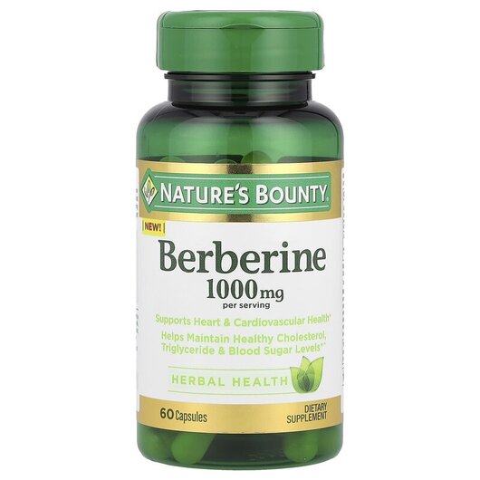Основное фото товара Nature's Bounty, Берберин, Berberine 1000 mg, 60 капсул