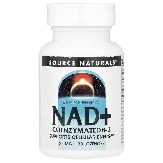Основне фото товару Source Naturals, NAD+ Coenzymated B-3, Нікотинамід НАД+, 30 табле