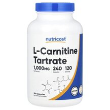 L-Carnitine Tartrate 500 mg L-Карнитин Nutricost