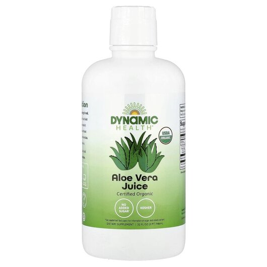 Основне фото товару Organic Aloe Vera 100% Juice Unflavored, Алое вера, 946 мл