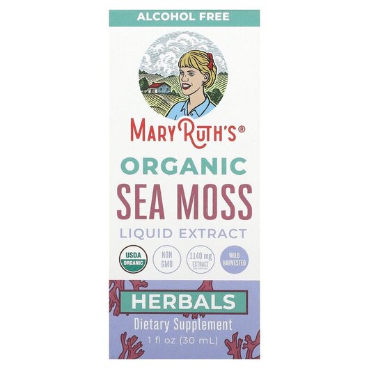 Основне фото товару Organic Sea Moss Liquid Extract Alcohol Free 1140 mg Основне фото товару Organic Sea Moss Liquid Extract Alcohol, Ірландський морський мох
