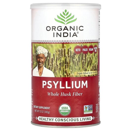 Основное фото товара Organic India, Псиллиум, Psyllium Whole Husk, 340 г