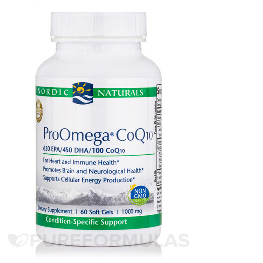 Основное фото товара ProOmega CoQ10 1000 mg Основное фото товара Nordic Naturals, Омега 3, ProOmega CoQ10 1000 mg, 60 капсул