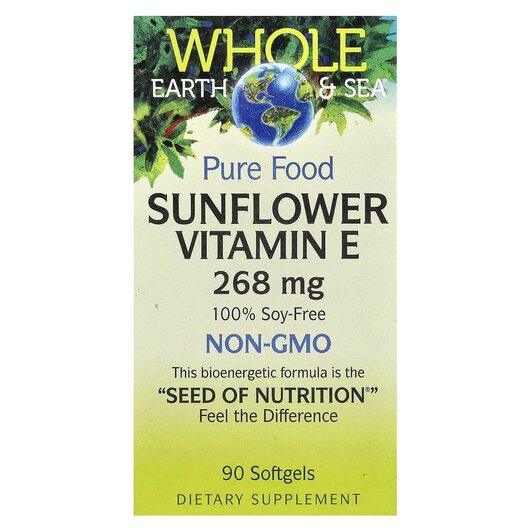 Основне фото товару Whole Earth & Sea Sunflower Vitamin E 400, Вітамін E Токоферо
