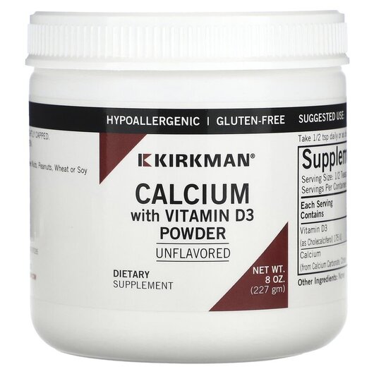 Основное фото товара Calcium with Vitamin D3 Unflavored Powder, Кальций с витамином D3