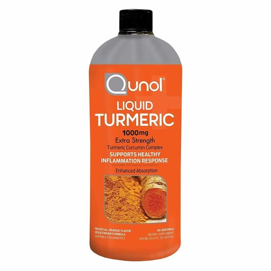 Основное фото товара Qunol, Экстракт корня куркумы, Qunol Liquid Turmeric 1000 mg, 900
