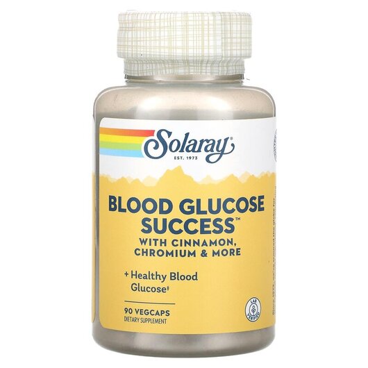 Основне фото товару Solaray, Blood Glucose Success, Підтримка рівня цукру, 90 капсул