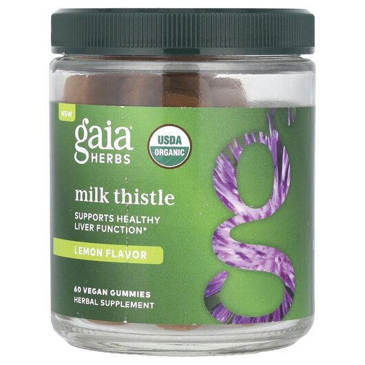 Основное фото товара Gaia Herbs, Расторопша, Milk Thistle Gummies Lemon, 60 таблеток