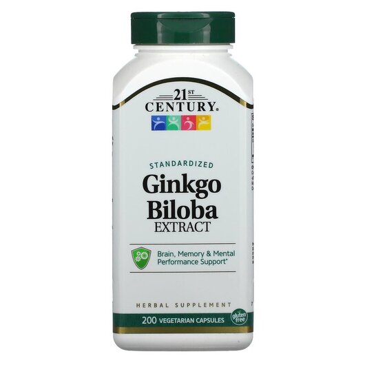 Основне фото товару 21st Century, Ginkgo Biloba Extract, Гінкго Білоба, 200 капсул
