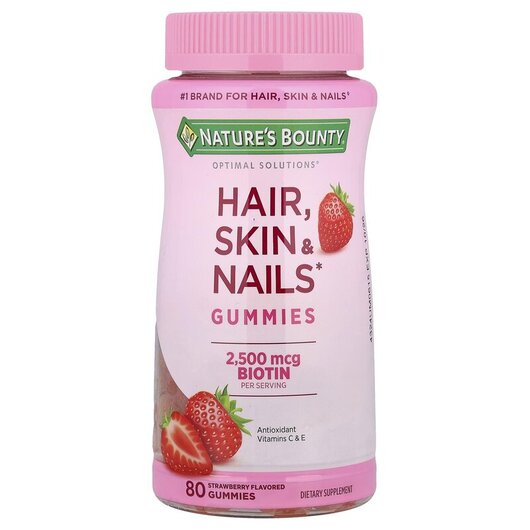 Основне фото товару Hair Skin & Nails Gummies, Вітаміни для волосся, 80 цукерок