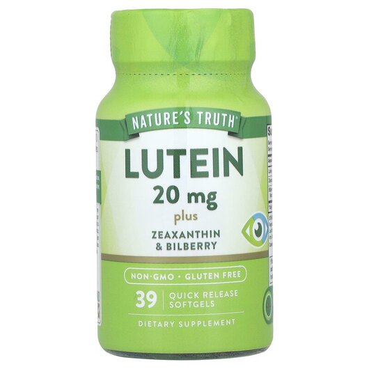 Основное фото товара Nature's Truth, Лютеин, Lutein plus Zeaxanthin, 39 капсул