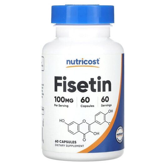 Основне фото товару Fisetin 100 mg Основне фото товару Nutricost, Fisetin 100 mg, Фізетин, 60 капсул