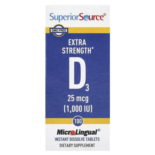 Основне фото товару Extra Strength D3 25 mcg 1000 IU Основне фото товару Extra Strength D3 25 mcg 1000 IU, Вітамін D3, 100 таблеток