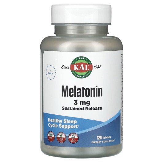 Основное фото товара KAL, Мелатонин, Melatonin Sustained Release 3 mg, 120 таблеток