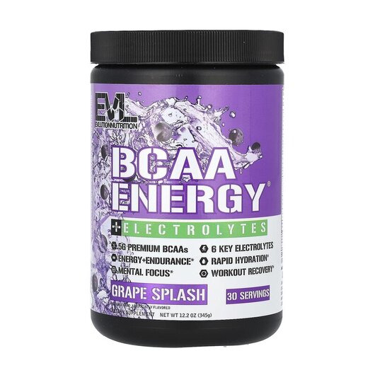 Основное фото товара БЦАА, BCAA Energy Plus Electrolytes Grape Splash, 345 г