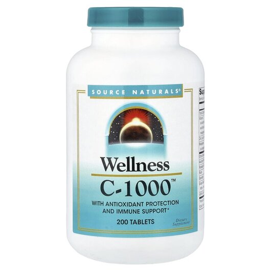 Основне фото товару Wellness C-1000 Основне фото товару Source Naturals, Wellness C-1000, Вітамін C, 200 таблеток