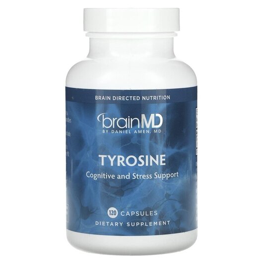 Основне фото товару Tyrosine Основне фото товару BrainMD, Tyrosine, Підтримка мозку, 120 капсул