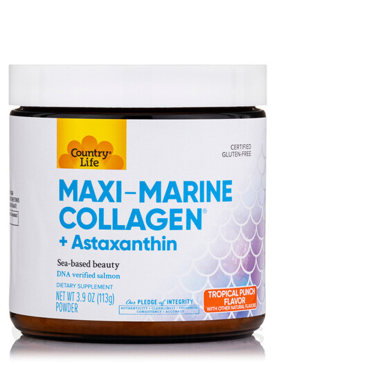 Основне фото товару Maxi-Marine Collagen + Astaxanthin Powder Tropical Punch, Колаген