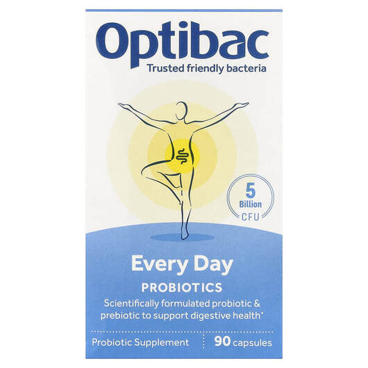 Основне фото товару Optibac, Every Day Probiotics 5 billion CFU, Пробіотики, 90 капсу