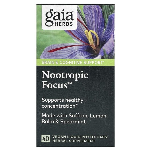Основне фото товару Gaia Herbs, Nootropic Focus, Підтримка мозку, 60 капсул
