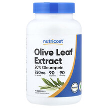 Листя оливи Olive Leaf Extract Nutricost 750 мг