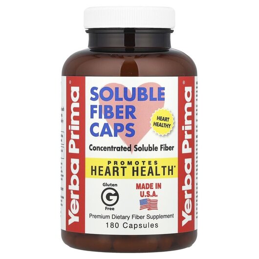 Основное фото товара Yerba Prima, Клетчатка, Soluble Fiber Caps, 180 капсул